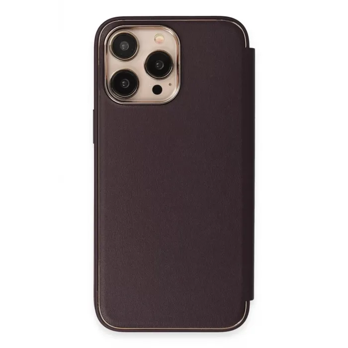 Newface iPhone 13 Pro Kılıf Dolpin Kapaklı - Derin Mor