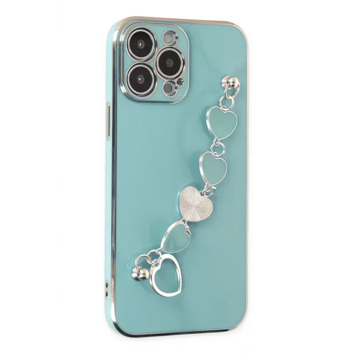 Newface iPhone 13 Pro Kılıf Esila Silikon - Su Yeşili