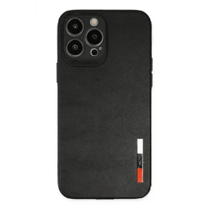 Newface iPhone 13 Pro Kılıf Loop Deri Silikon - Siyah