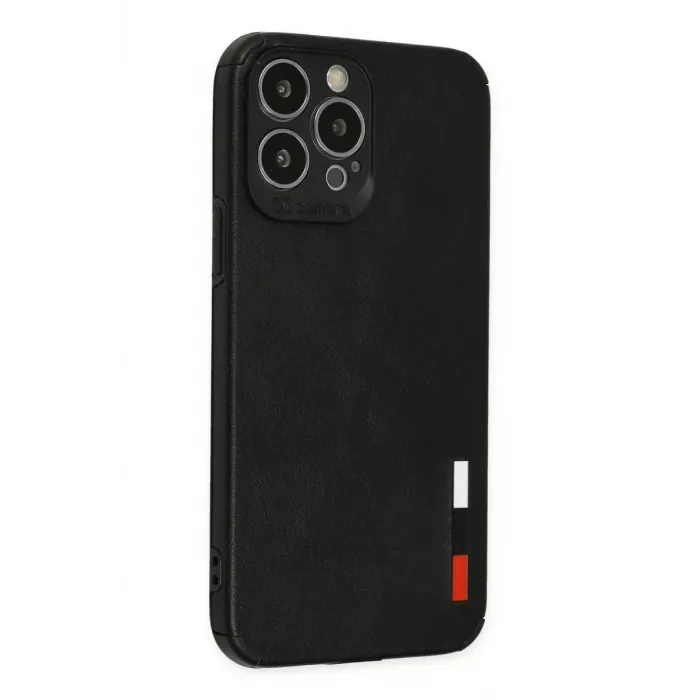 Newface iPhone 13 Pro Kılıf Loop Deri Silikon - Siyah