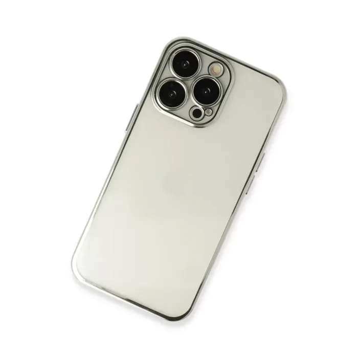 Newface iPhone 13 Pro Kılıf Razer Lensli Silikon - Gümüş