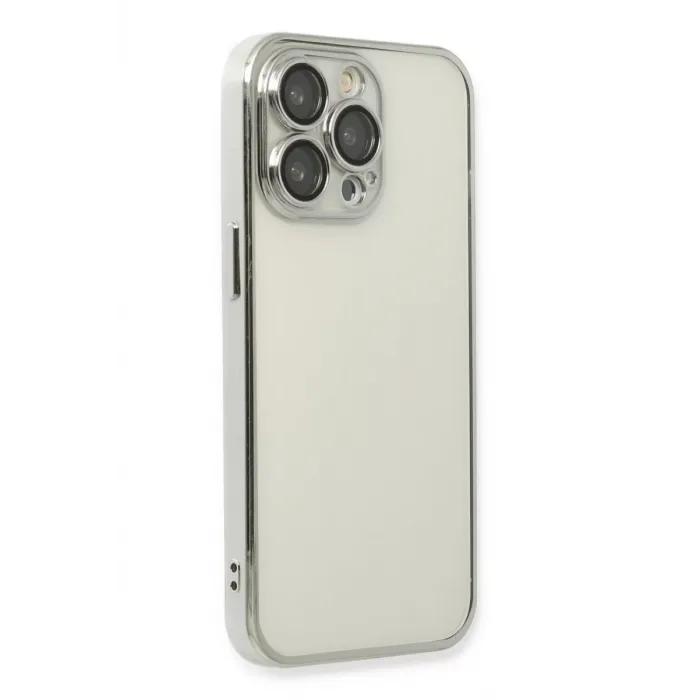 Newface iPhone 13 Pro Kılıf Razer Lensli Silikon - Gümüş