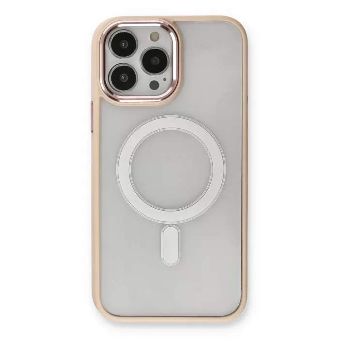 Newface iPhone 13 Pro Kılıf Room Magneticsafe Silikon - Pudra