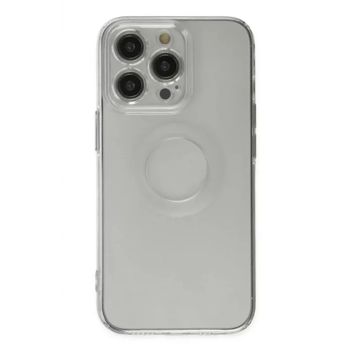 Newface iPhone 13 Pro Kılıf Santa Lens Silikon - Şeffaf