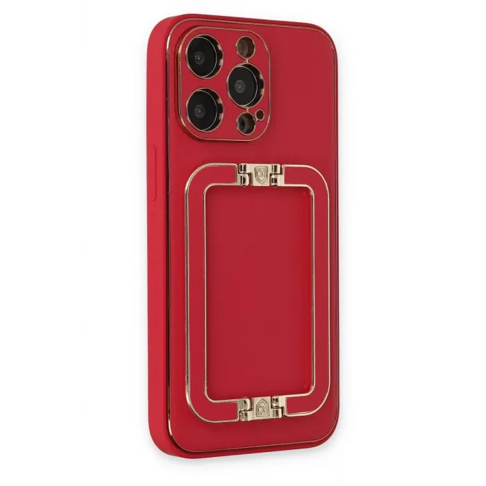 Newface iPhone 13 Pro Max Kılıf Coco Elit Kapak - Kırmızı