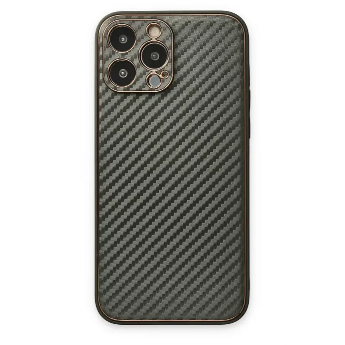 Newface iPhone 13 Pro Max Kılıf Coco Karbon Silikon - Füme