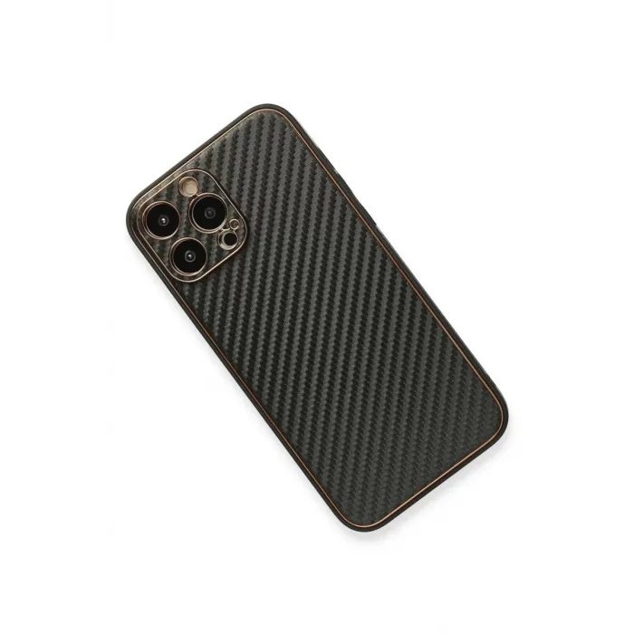 Newface iPhone 13 Pro Max Kılıf Coco Karbon Silikon - Siyah