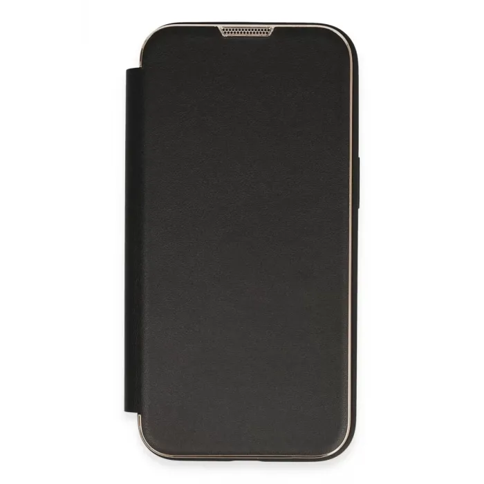 Newface iPhone 13 Pro Max Kılıf Dolpin Kapaklı - Siyah