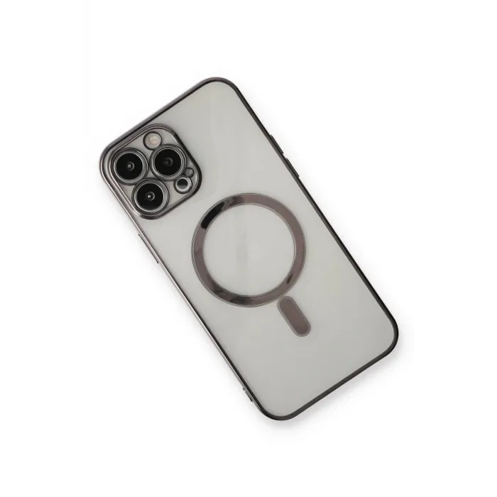 Newface iPhone 13 Pro Max Kılıf Magneticsafe Lazer Silikon - Siyah