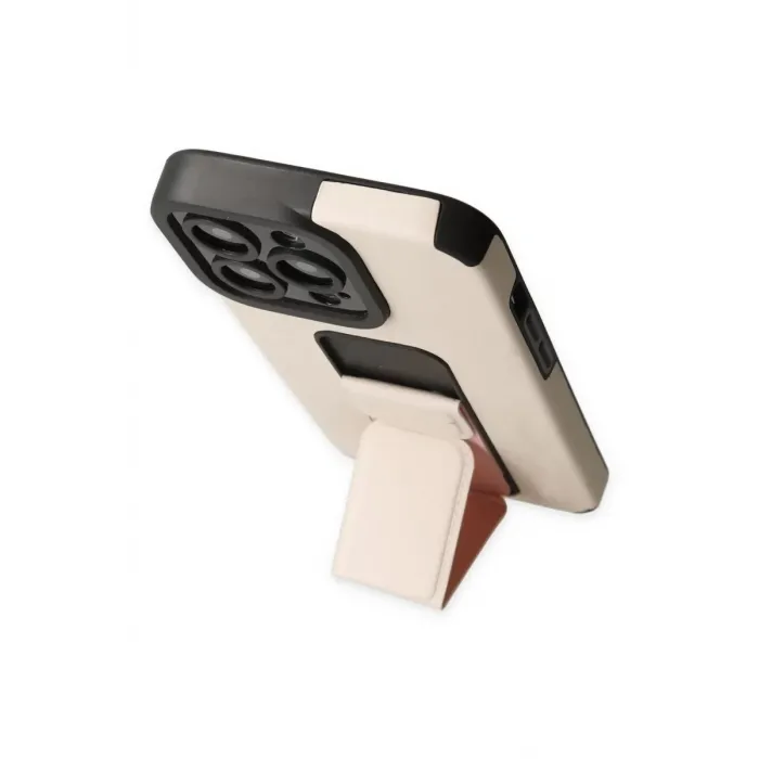 Newface iPhone 13 Pro Max Kılıf Mega Standlı Silikon - Gold