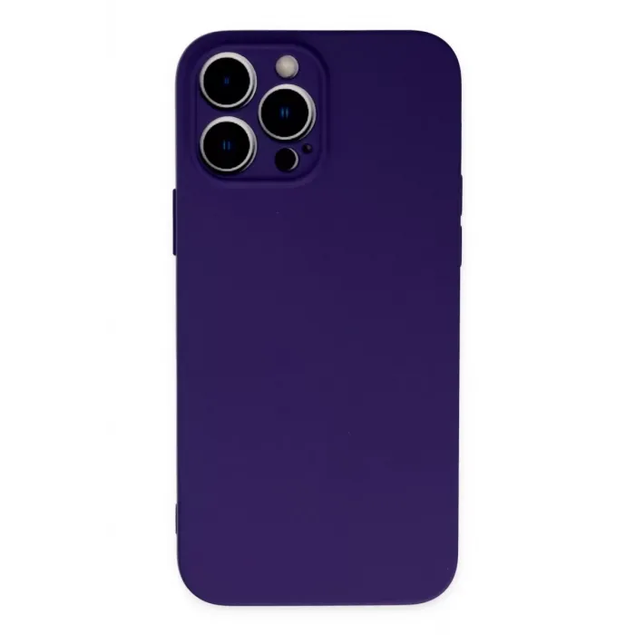 Newface iPhone 13 Pro Max Kılıf Nano içi Kadife Silikon - Mor