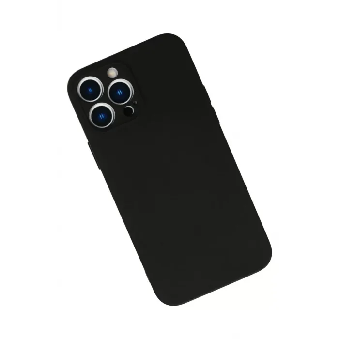 Newface iPhone 13 Pro Max Kılıf Nano içi Kadife Silikon - Siyah