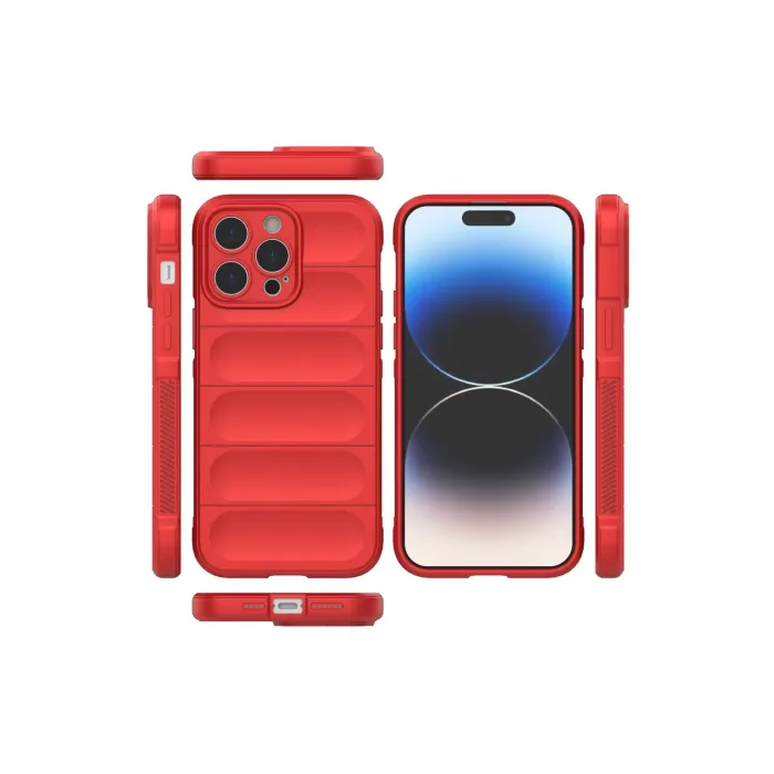 Newface iPhone 13 Pro Max Kılıf Optimum Silikon - Kırmızı