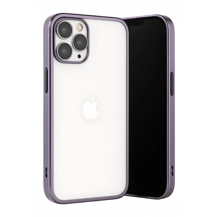 Newface iPhone 13 Pro Max Kılıf Razer Lensli Silikon - Mor