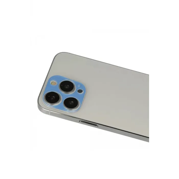 Newface iPhone 13 Pro Max Rainbow Kamera Lens Koruma Cam - Mavi