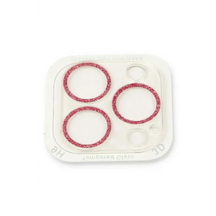 Newface iPhone 13 Pro Max Shine Kamera Lens Koruma Cam - Pembe