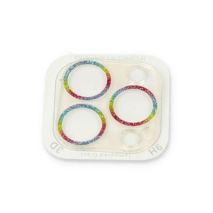 Newface iPhone 13 Pro Shine Kamera Lens Koruma Cam - Rainbow
