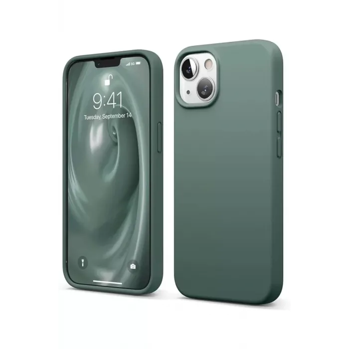 Newface iPhone 14 Kılıf First Silikon - Koyu Yeşil