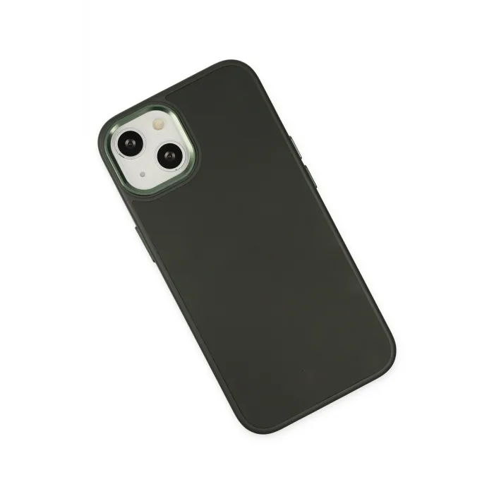 Newface iPhone 14 Plus Kılıf Asya Deri Silikon - Koyu Yeşil