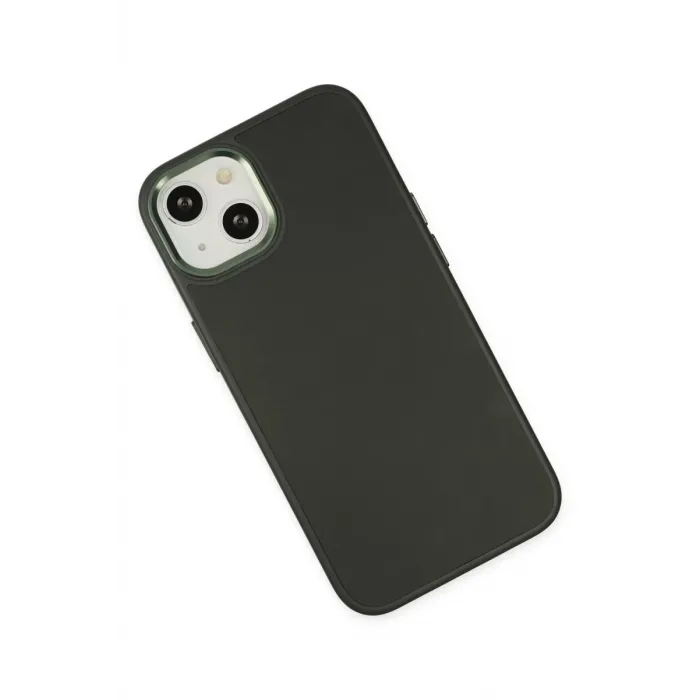 Newface iPhone 14 Plus Kılıf Asya Deri Silikon - Koyu Yeşil