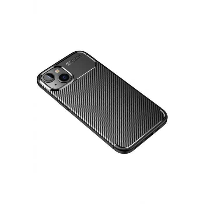 Newface iPhone 14 Plus Kılıf Auto Focus Karbon Kapak - Siyah