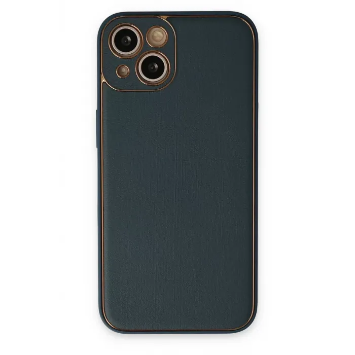 Newface iPhone 14 Plus Kılıf Coco Deri Silikon Kapak - Yeşil