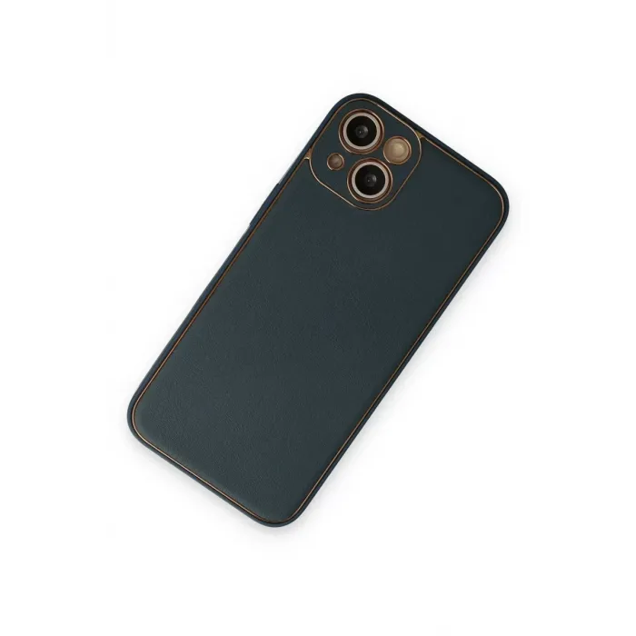 Newface iPhone 14 Plus Kılıf Coco Deri Silikon Kapak - Yeşil