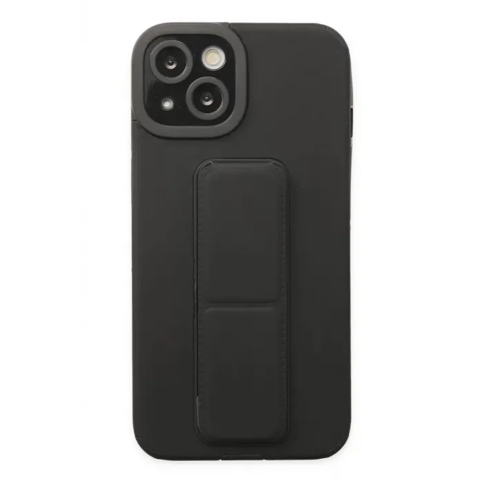 Newface iPhone 14 Plus Kılıf Mega Standlı Silikon - Siyah