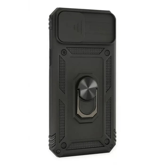 Newface iPhone 14 Plus Kılıf Pars Lens Yüzüklü Silikon - Siyah