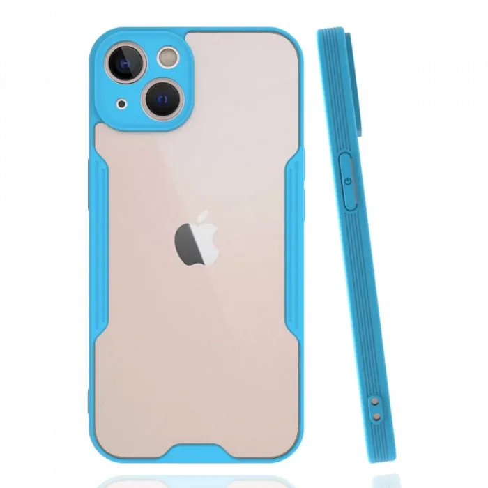 Newface iPhone 14 Plus Kılıf Platin Silikon - Mavi