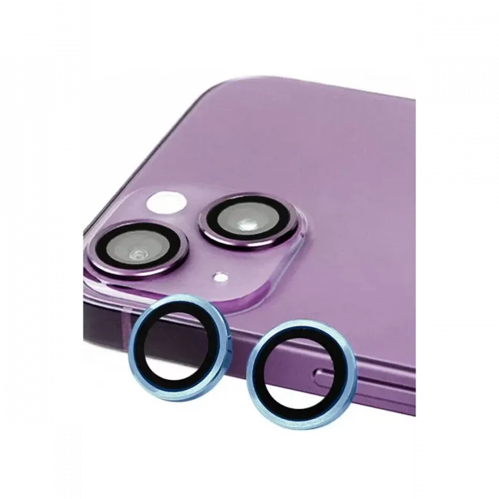 Newface iPhone 14 Plus Raze Metal Kamera Lens - Mavi