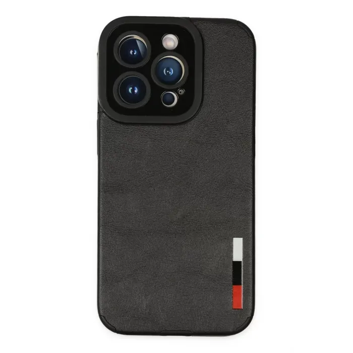 Newface iPhone 14 Pro Kılıf Loop Deri Silikon - Siyah