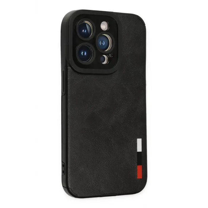 Newface iPhone 14 Pro Kılıf Loop Deri Silikon - Siyah