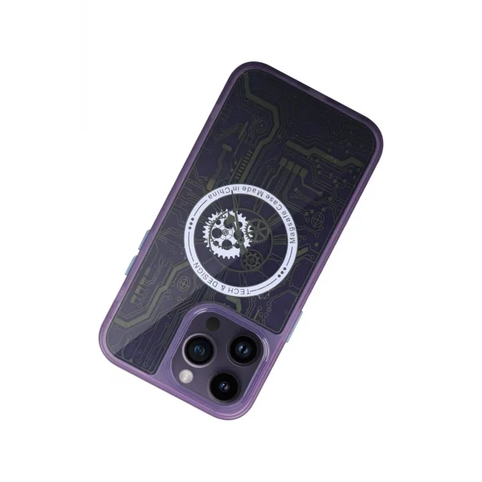 Newface iPhone 14 Pro Kılıf Magic Magneticsafe Silikon - Derin Mor