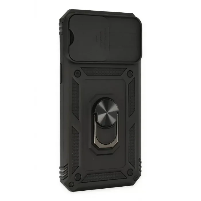 Newface iPhone 14 Pro Kılıf Pars Lens Yüzüklü Silikon - Siyah