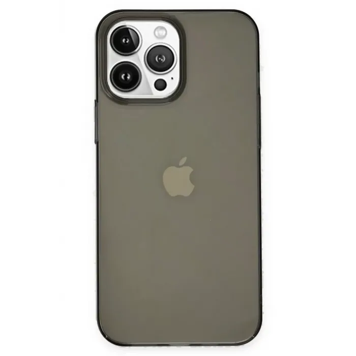 Newface iPhone 14 Pro Kılıf Pc Sert Şeffaf Kapak - Siyah