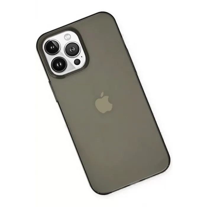 Newface iPhone 14 Pro Kılıf Pc Sert Şeffaf Kapak - Siyah
