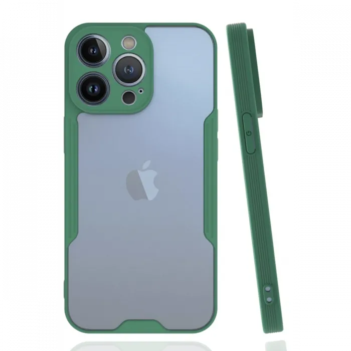 Newface iPhone 14 Pro Kılıf Platin Silikon - Yeşil