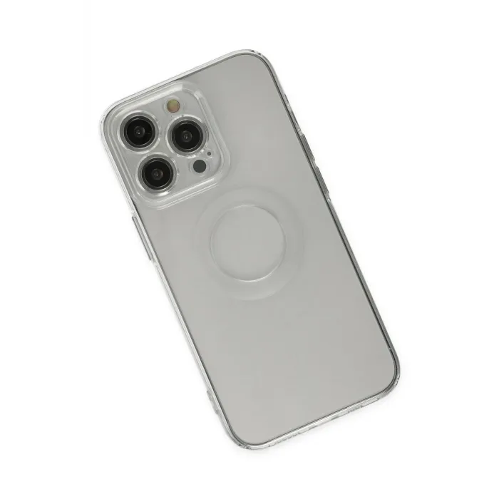 Newface iPhone 14 Pro Kılıf Santa Lens Silikon - Şeffaf