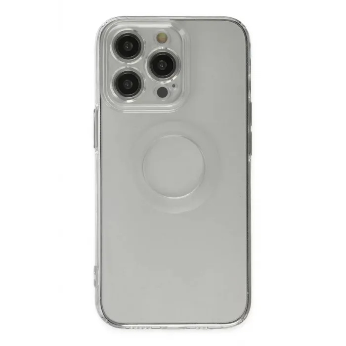 Newface iPhone 14 Pro Kılıf Santa Lens Silikon - Şeffaf