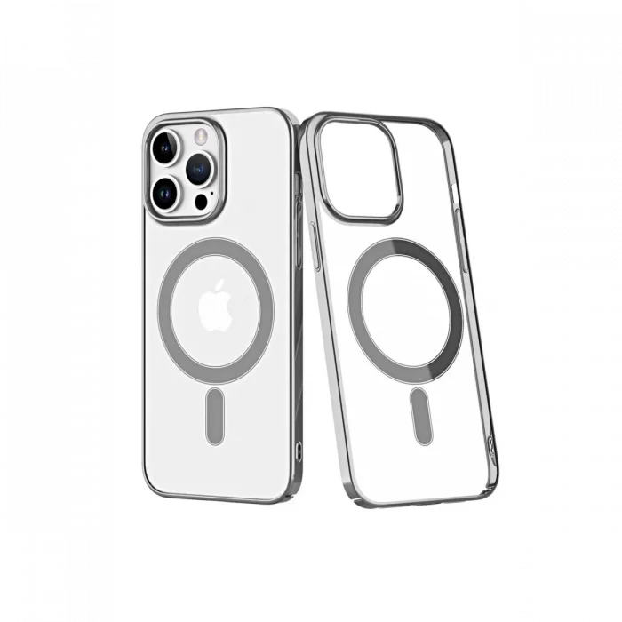 Newface iPhone 14 Pro Max Kılıf Element Magneticsafe Sert Kapak - Gümüş