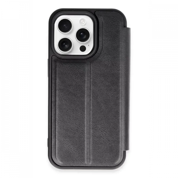 Newface iPhone 14 Pro Max Kılıf Flip Cover - Siyah