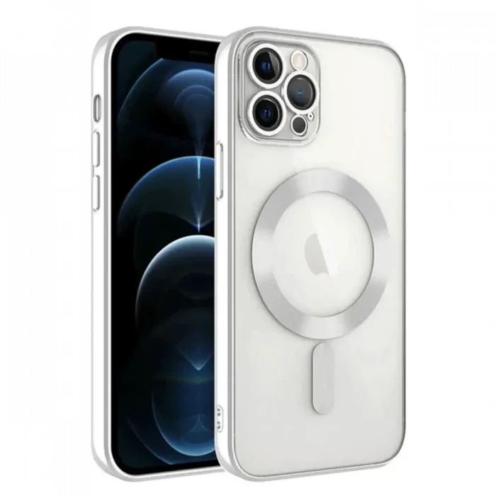 Newface iPhone 14 Pro Max Kılıf Kross Magneticsafe Kapak - Gümüş