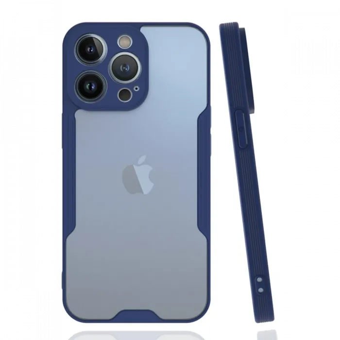 Newface iPhone 14 Pro Max Kılıf Platin Silikon - Lacivert