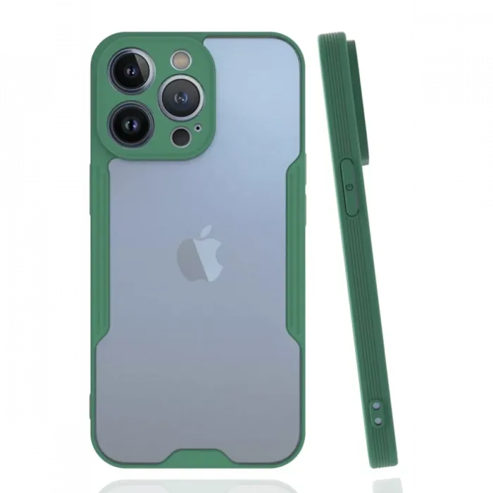 Newface iPhone 14 Pro Max Kılıf Platin Silikon - Yeşil