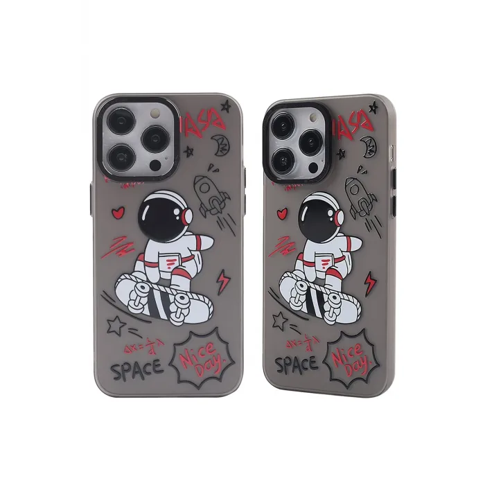 Newface iPhone 14 Pro Max Kılıf Prada Desenli Kapak - Prada Siyah - 1