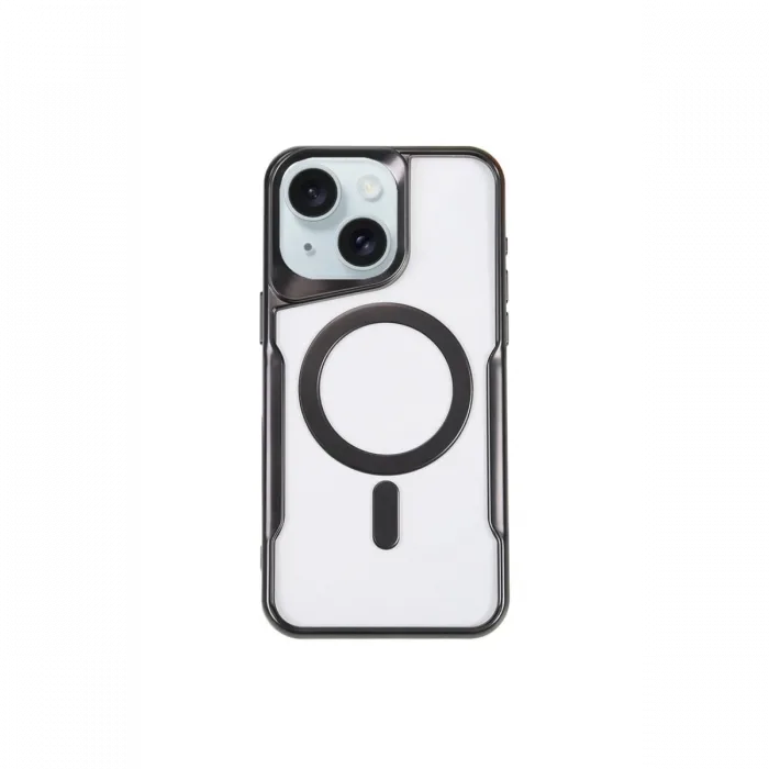 Newface iPhone 15 Plus Kılıf Boyi Magsafe Silikon Kapak - Siyah