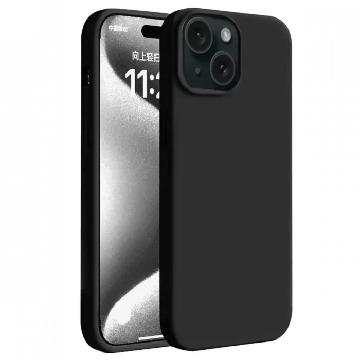 Newface iPhone 15 Plus Kılıf First Silikon - Siyah