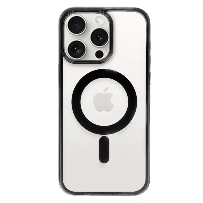 Newface iPhone 15 Pro Kılıf Erozi Magsafe Kapak - Siyah