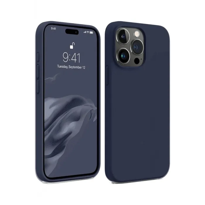 Newface iPhone 15 Pro Kılıf First Silikon - Lacivert
